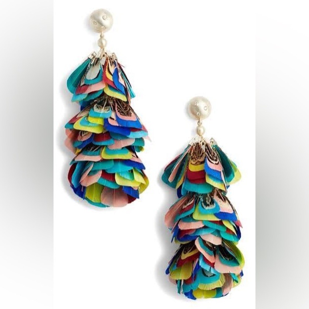 Kendra Scott Lenni Earring, Gold/Multi-color Feather